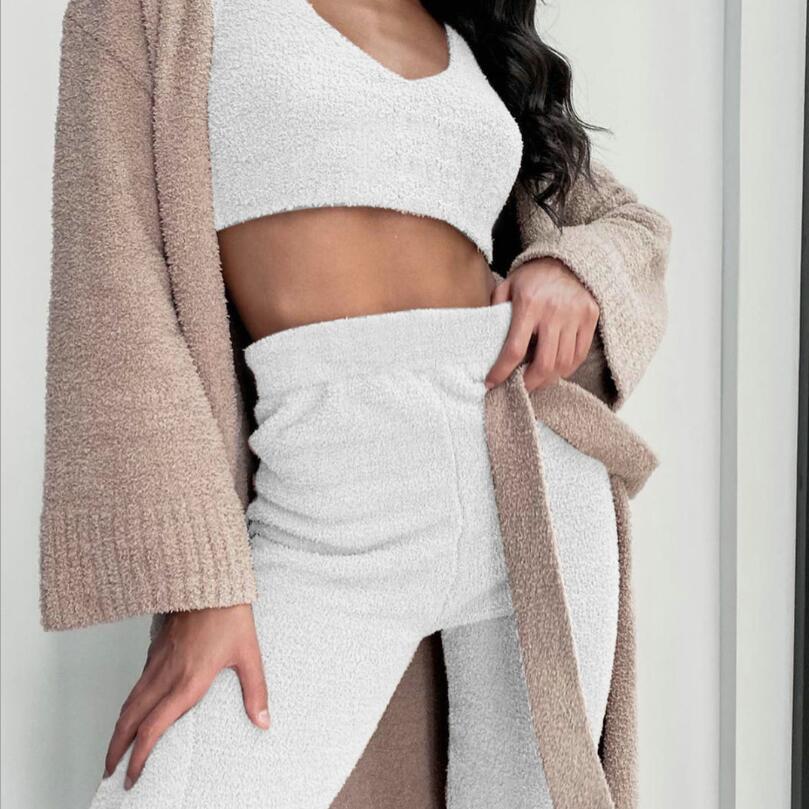 Crop Tank Top And Drawstring Shorts Pajama Set