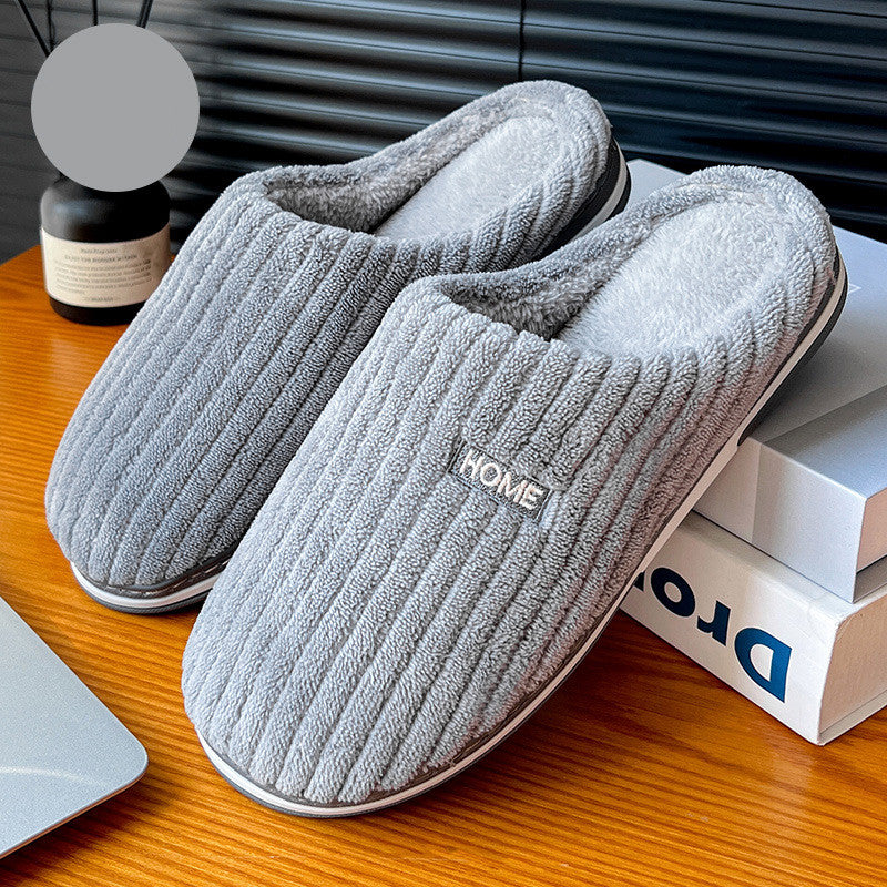 Solid Color Simple Cotton Slippers Winter Non-slip