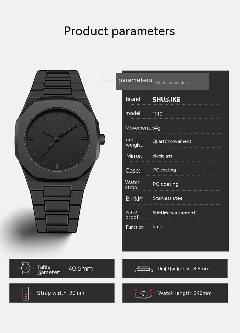 Men's Steel Belt Watch Simple