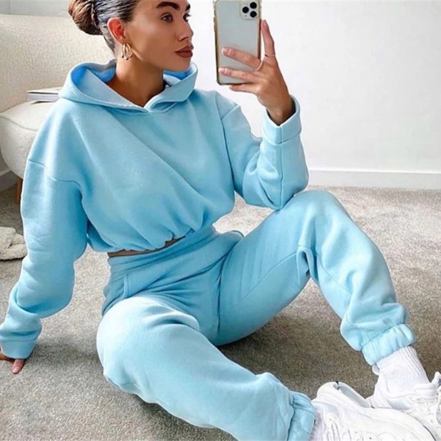 Sweatsuits Tracksuits Sexy Long Sleeve HoodieCasual Fitness Sportswear