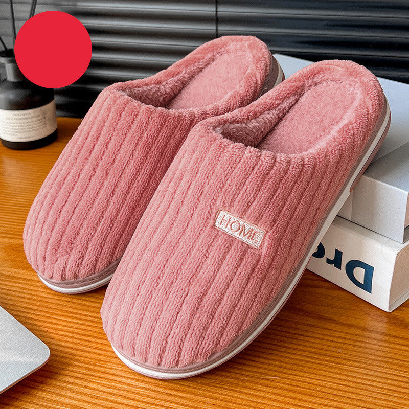 Solid Color Simple Cotton Slippers Winter Non-slip