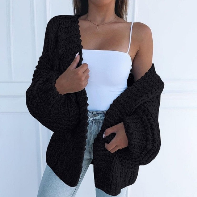 Sweater Loose Warm Cardigan Casual Coat Woman Sweater