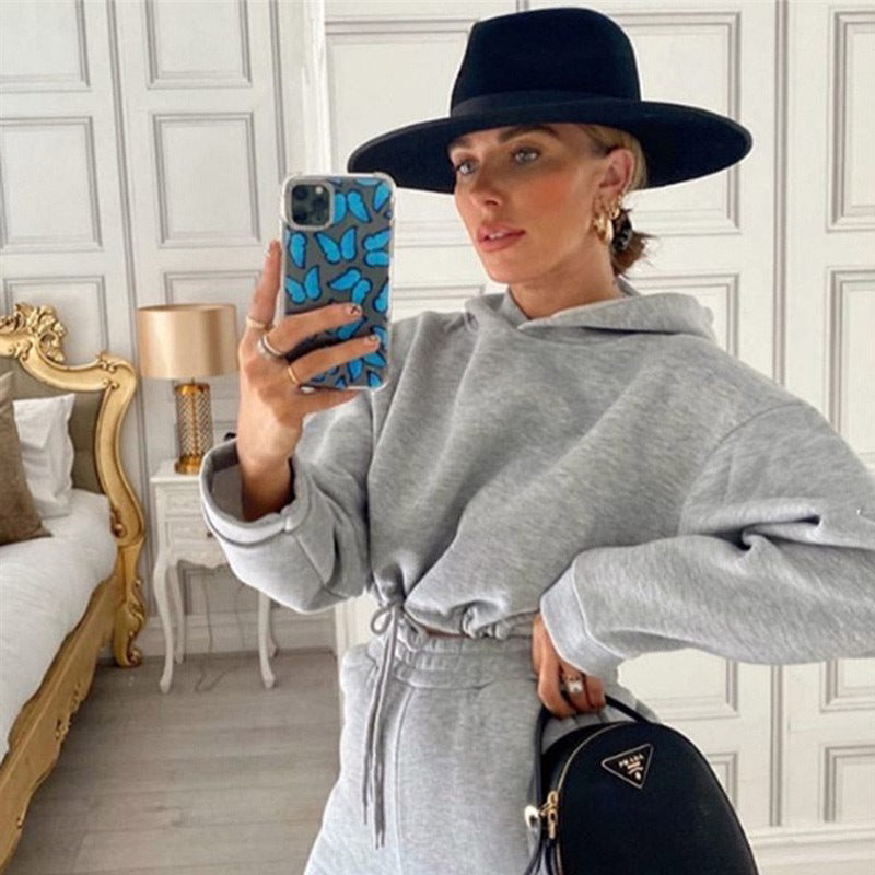 Sweatsuits Tracksuits Sexy Long Sleeve HoodieCasual Fitness Sportswear