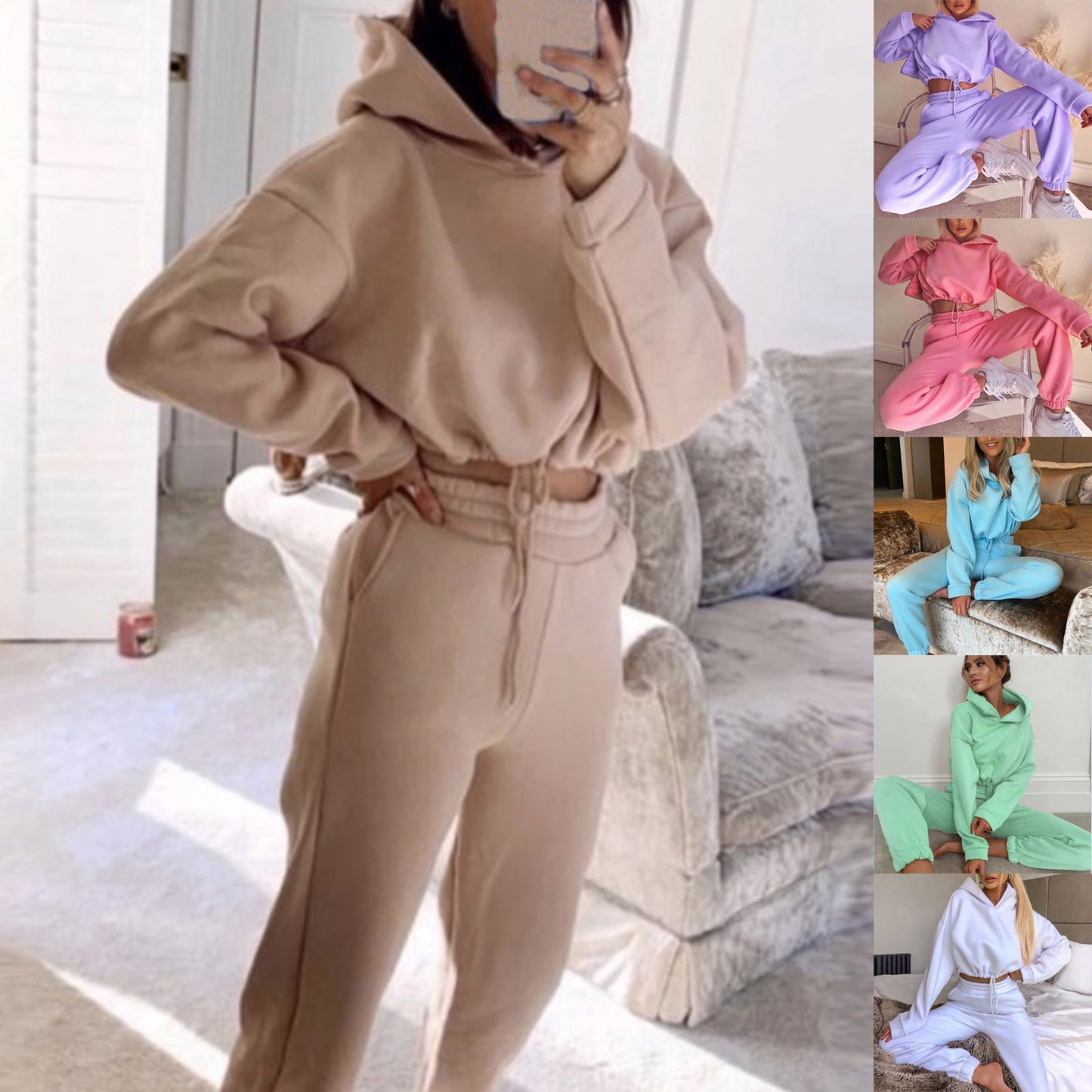 Sweatsuits Tracksuits Sexy Long Sleeve HoodieCasual Fitness Sportswear