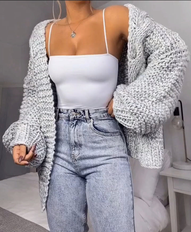 Sweater Loose Warm Cardigan Casual Coat Woman Sweater