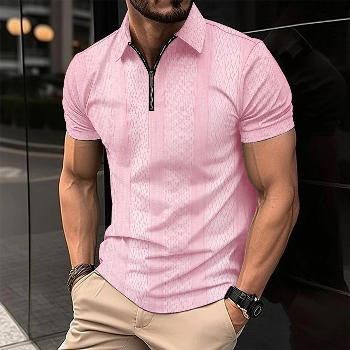Printing Lapel Button Polo Shirt