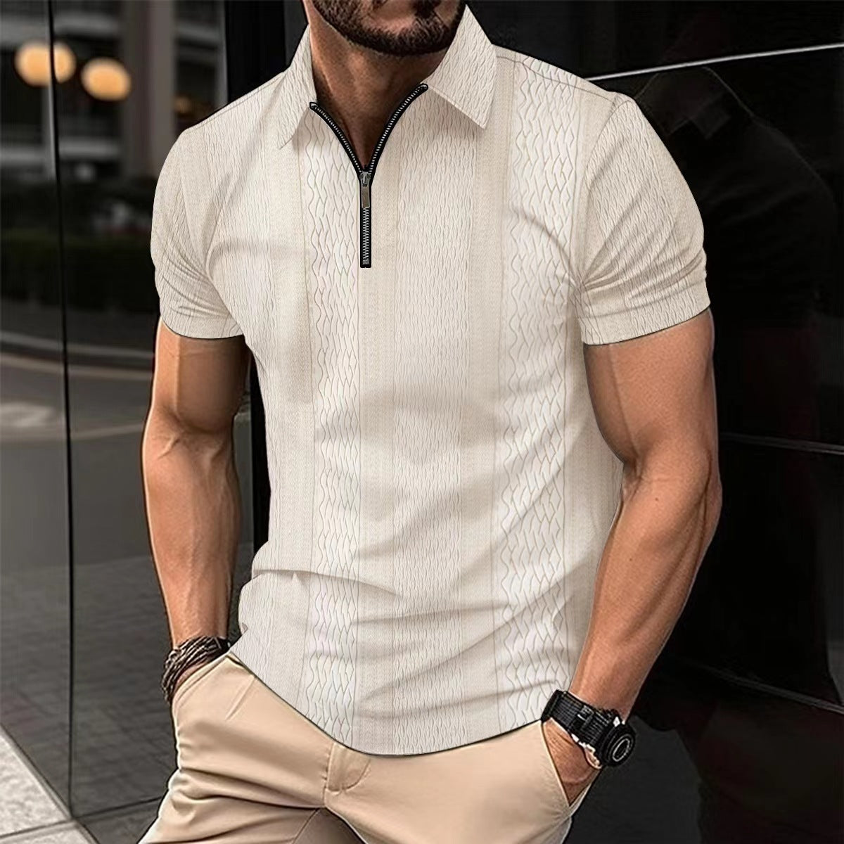 Printing Lapel Button Polo Shirt