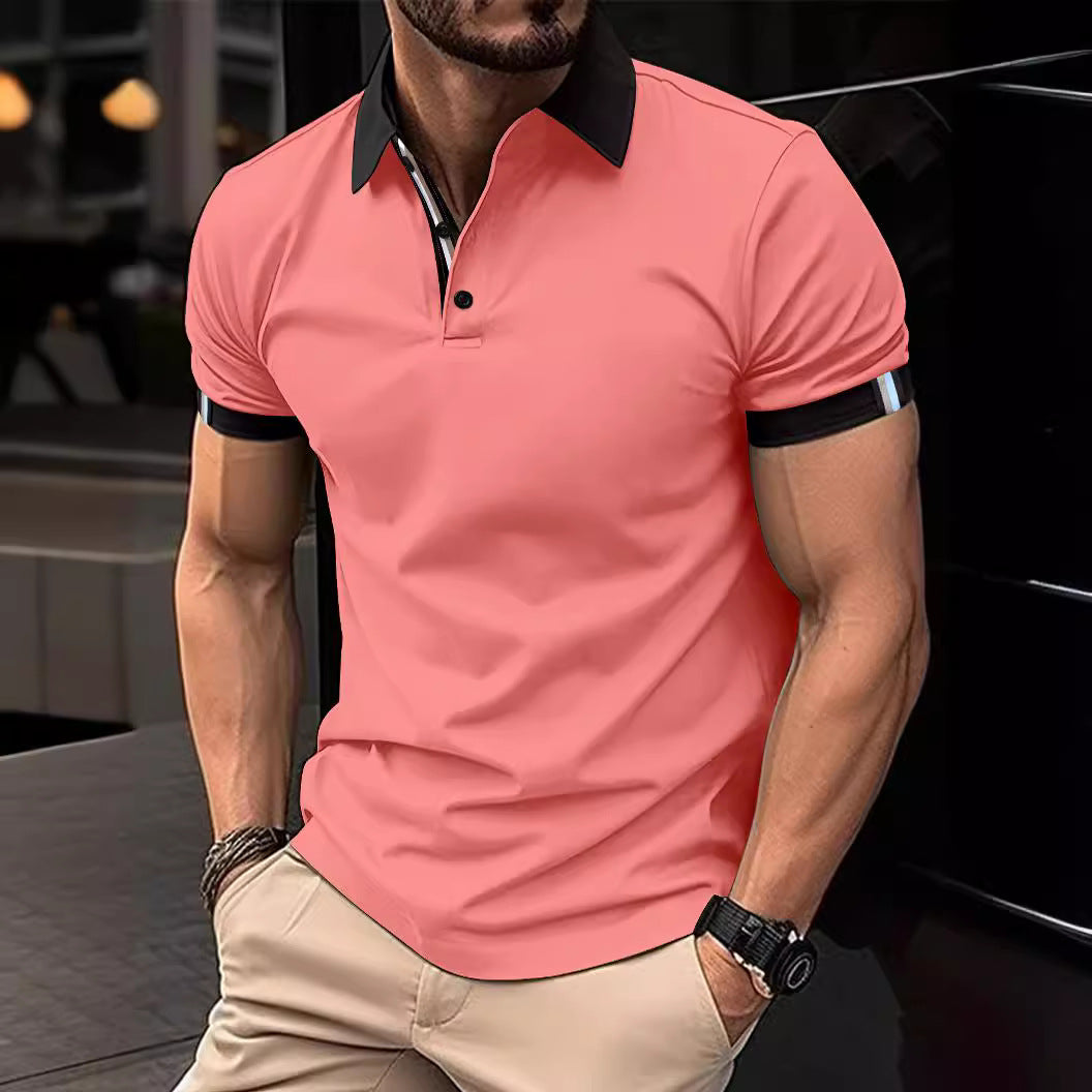 Casual Button Solid Color Short Sleeves