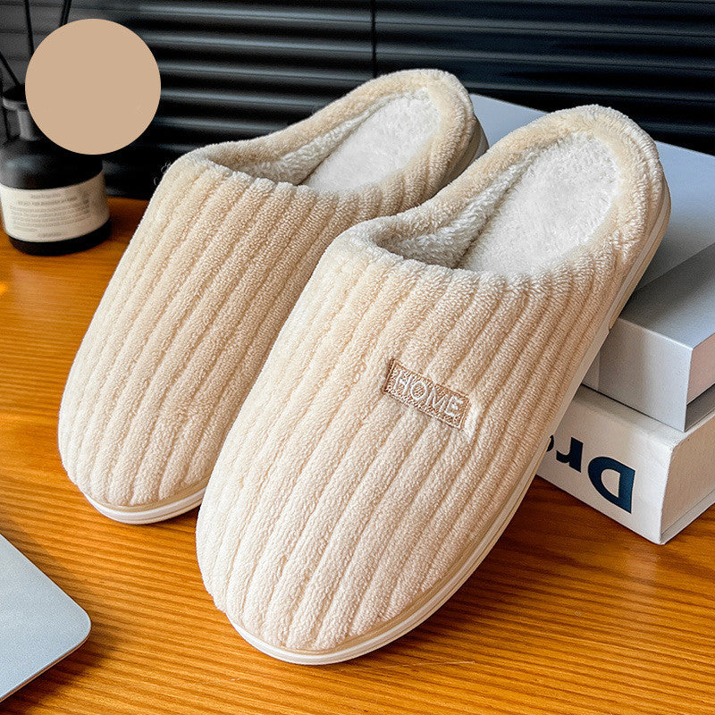 Solid Color Simple Cotton Slippers Winter Non-slip