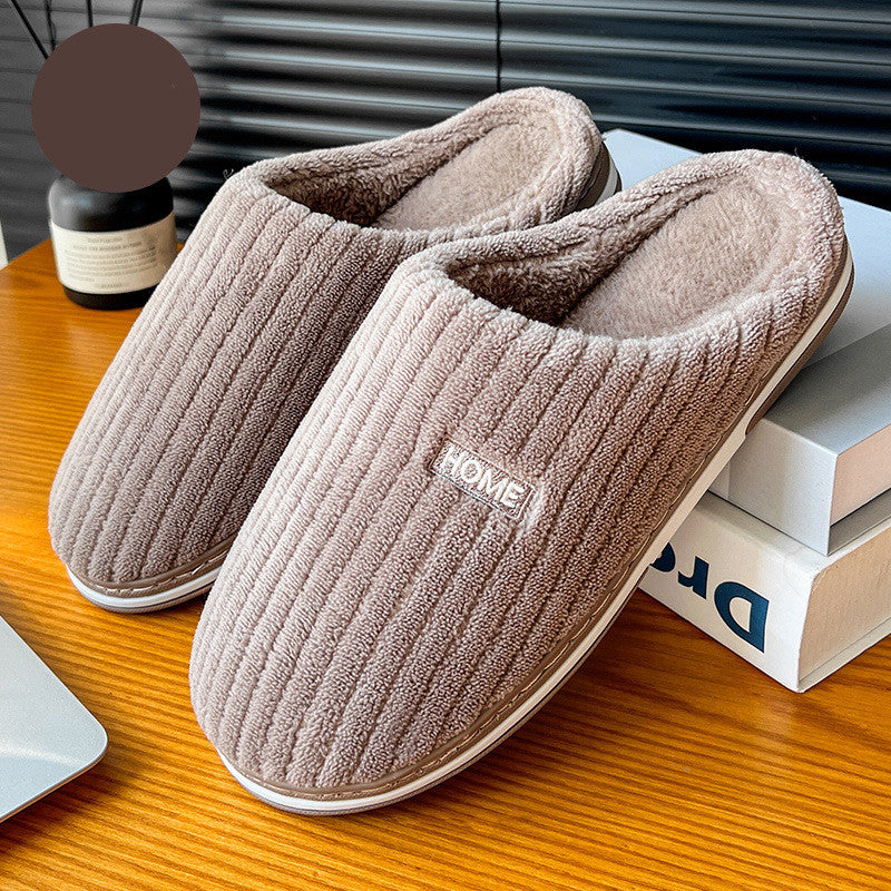 Solid Color Simple Cotton Slippers Winter Non-slip