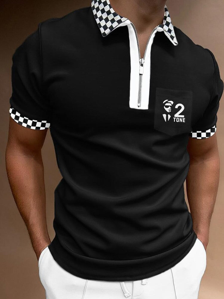 POLO Shirt Striped Printed Short Sleeve T