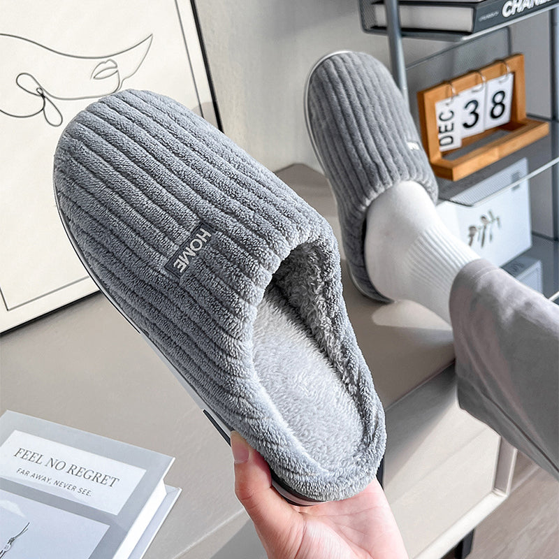Solid Color Simple Cotton Slippers Winter Non-slip