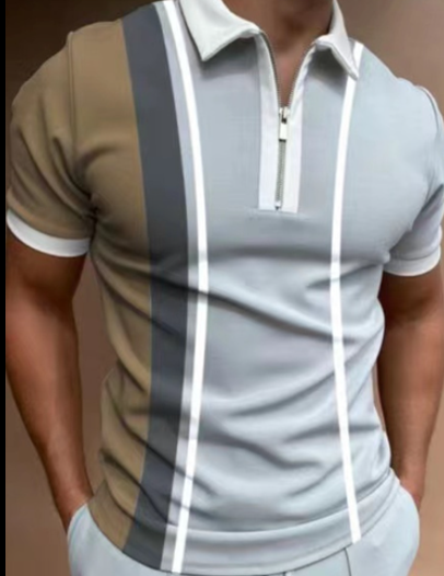 POLO Shirt Striped Printed Short Sleeve T