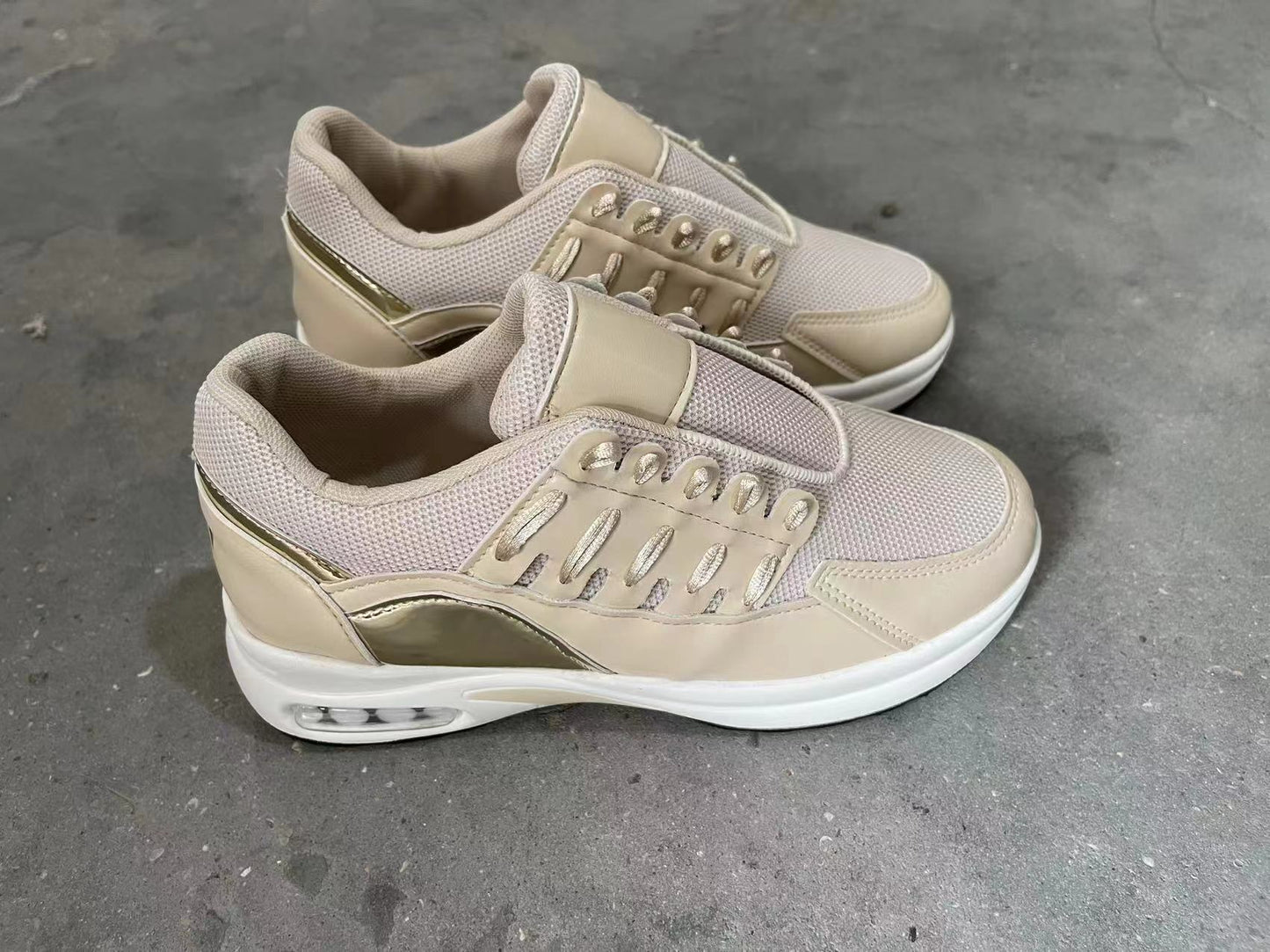 Lace Up Sneakers Women Wedge Heel Running