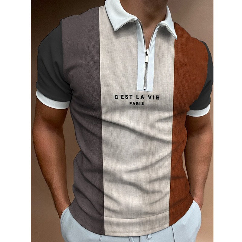 POLO Shirt Striped Printed Short Sleeve T