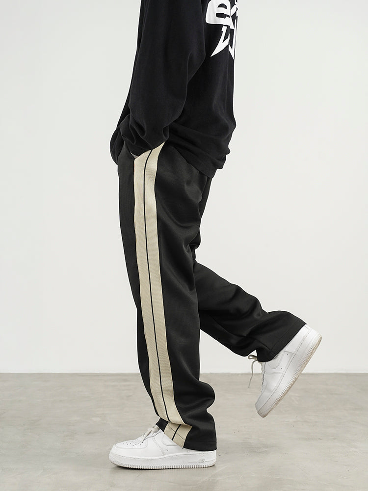 Straight-leg Loose-fitting Sweatpants With Two Bars Webbing