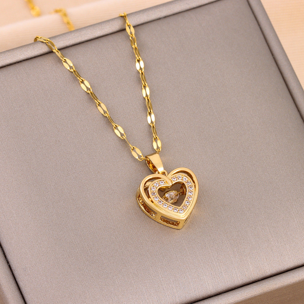 Gift Double-layer Smart Love Pendant Titanium